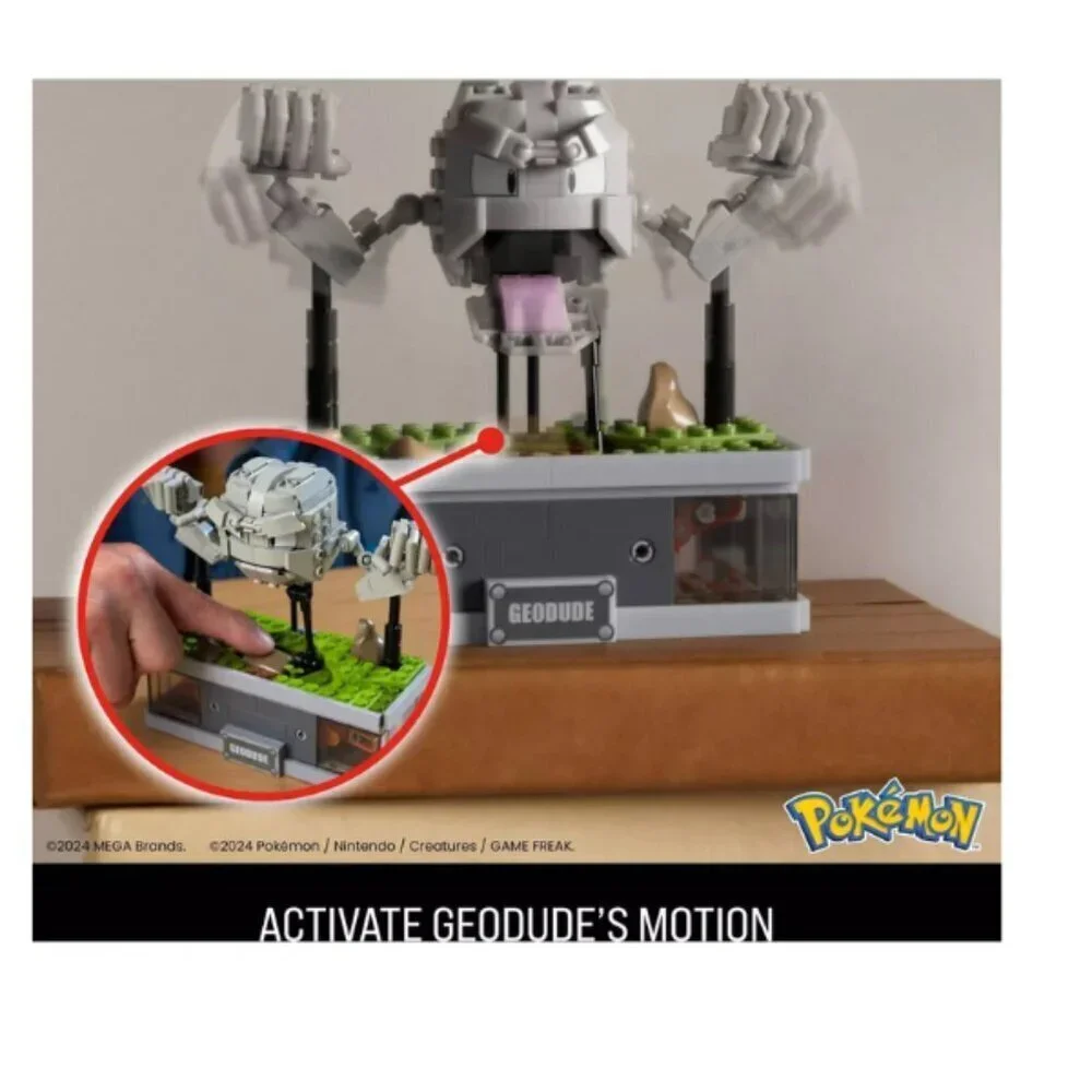 Mega Pokemon Mini Motion Geodude Building Toy Set HWR79 355 Pieces Kids Gift
